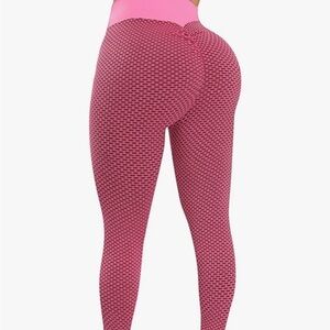 Pink Amazon High Waisted Leggings, size large